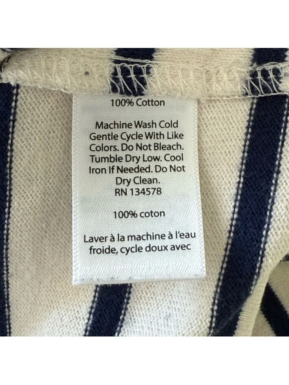 Vineyard Vines Striped Button Mockneck Cotton Long Sleeve Top Size Small - Picture 8 of 8